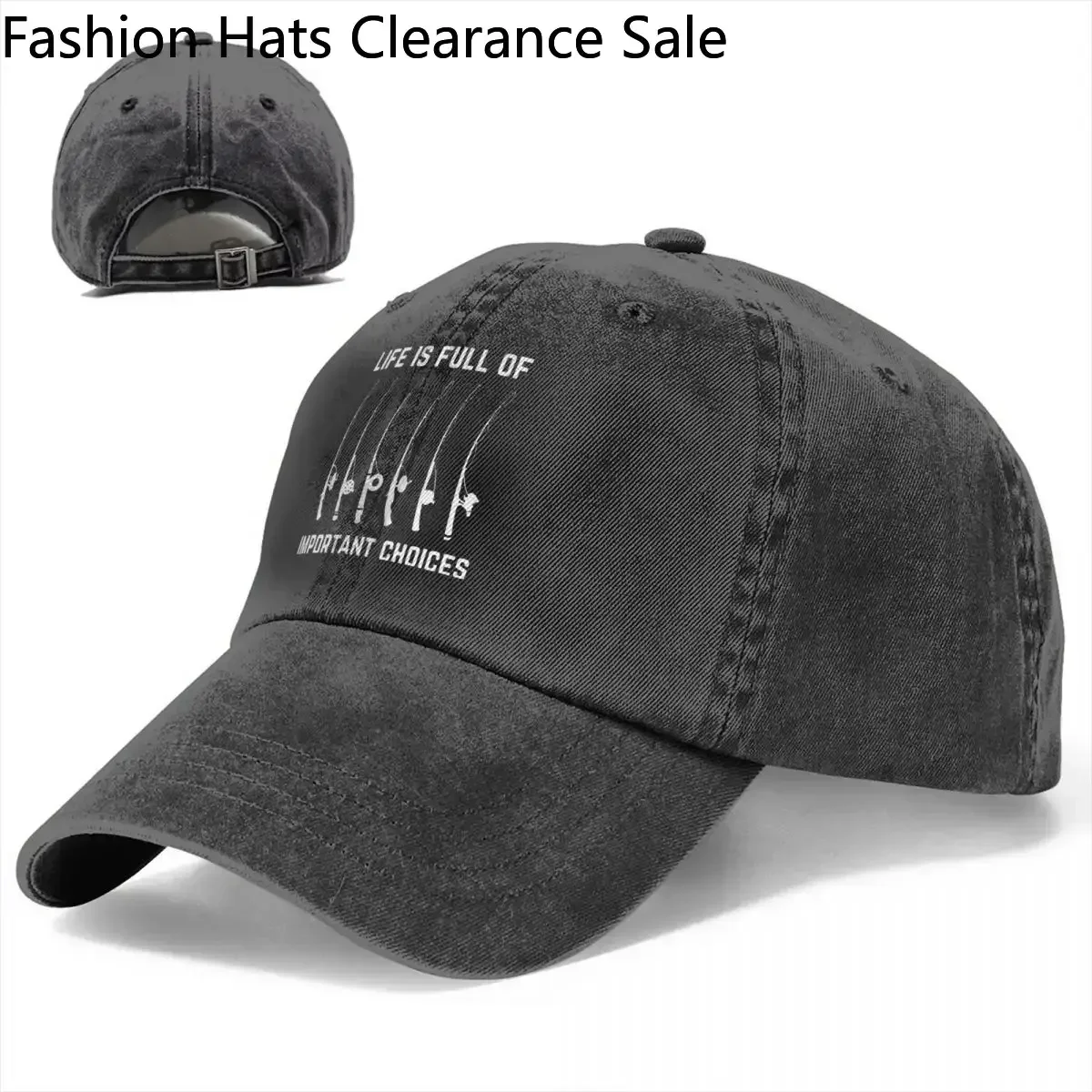 Life Is Full Of Important Choices Fishing Fisherman Baseball Caps Casual Distressed Washed Sun Cap for Men Outdoor Gift Hats Cap