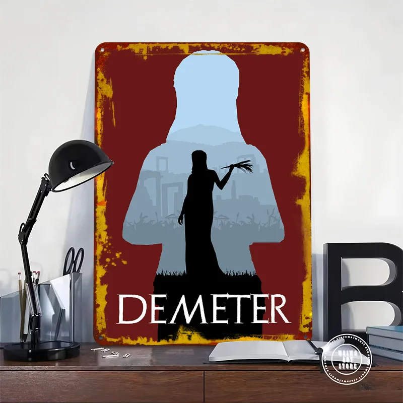 Mythology - Demeter Tinplate Poster Customized Wall Art Vintage Retro Metal Signs for Bedroom Decoration Room Bar Accessories