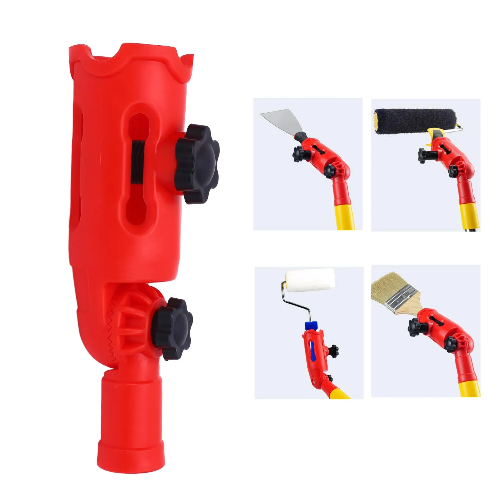 Paint Brush Extension Pole Attachment Holder Labor Saving Versatile Large Caliber Multi Angle Paint Brush Extender for Corners