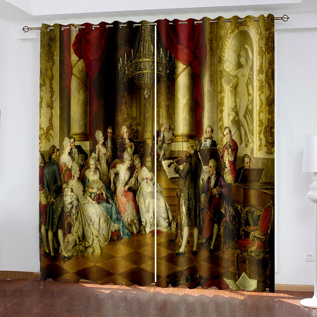 

Luxury 3D Window Curtain For Living Room europe angel curtains 3D Blackout Curtains Living Room Bedroom Hotel Window