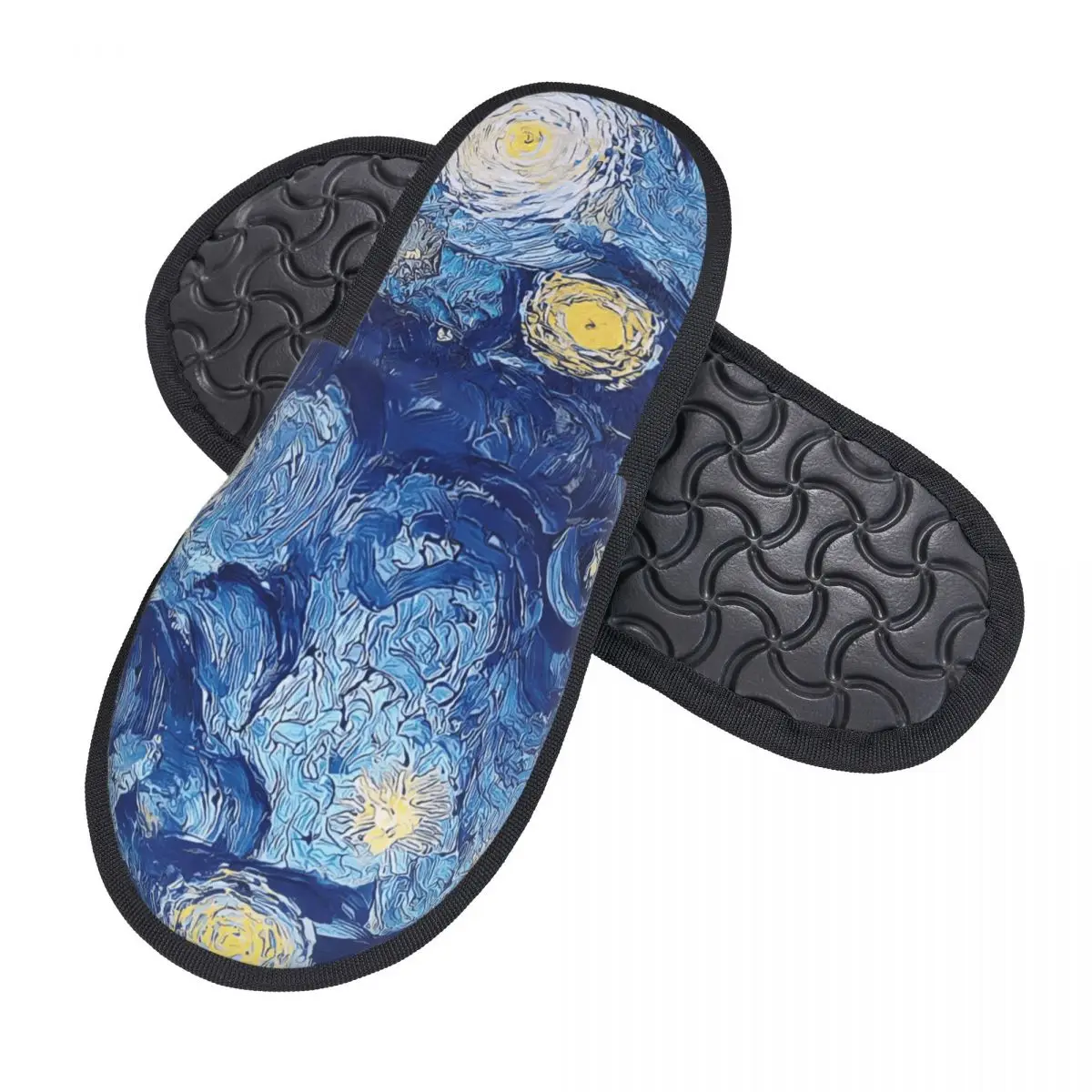 شبشب ضيوف Starry Night Van Gogh لغرفة النوم للنساء، شبشب منزلي مطبوع حسب الطلب #2