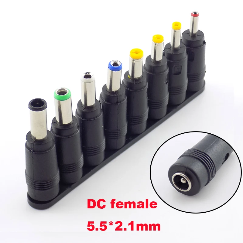 

DC Multi Types to 5.5*2.1mm Power Plug Converter Adapter For Universal Laptop Female Jack Plug Connectors Charger Adaptor