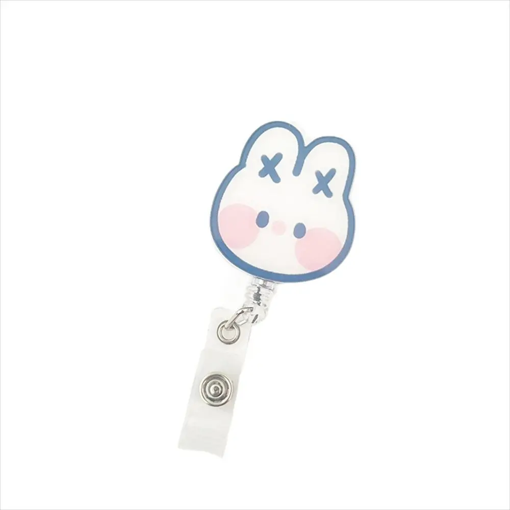 Cute Cartoon Bear Rabbit Work Card Clip Chest Card Name Card Holder Nurse Badge Holder Retractable Badge Reel ID Card Clips