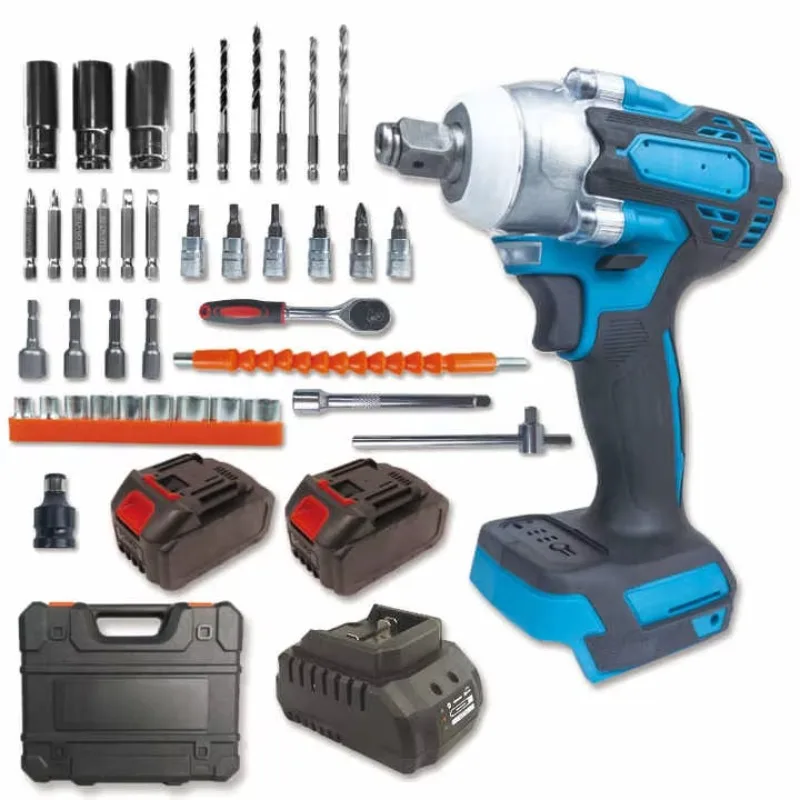 Juego de Llaves de Impacto Eléctricas Recargables, Mini, Portátiles, sin Escobillas, 350N.m, 1/2 Pulgada, 21V, para Bricolaje e Industria