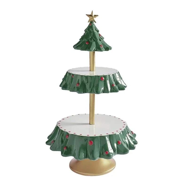 -Christmas Tree Dessert Table Display Rack Tiered Cupcake Stand Fruit Plate Mini Cakes Candy Tower Cookie Tray Buffet