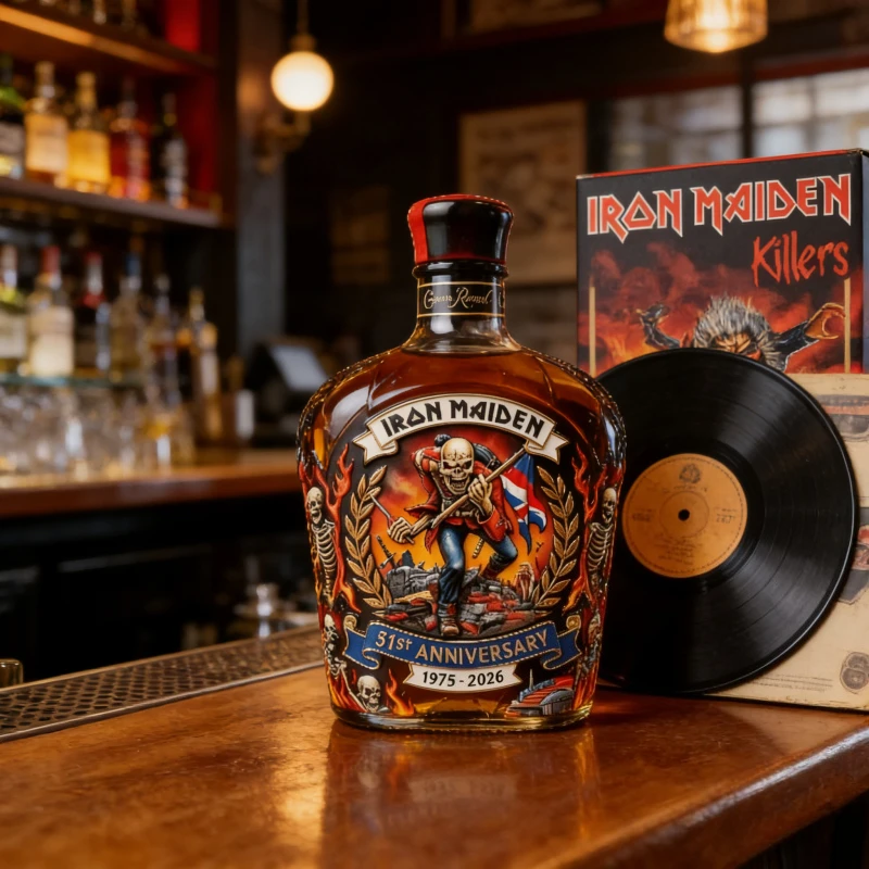 Iron Maiden 51st Anniversary Commemorative Whiskey Decanter Eddie