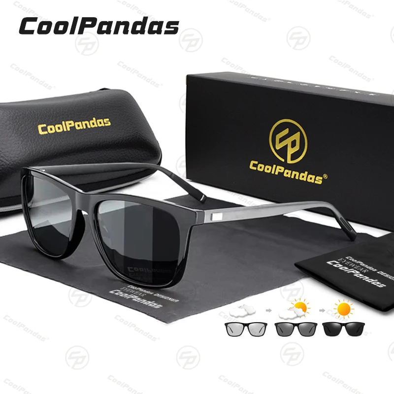 

Ultra-Light Square Sunglasses For Men Women Photochromic Polarized Sun Glasses Travel Driving Eyewear Chameleon Anti-UV Goggles