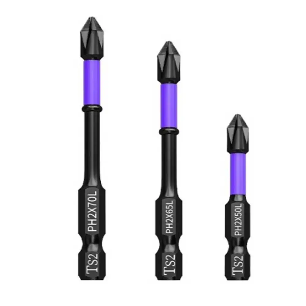 

Cross Screwdriver Batch Head 3PCS Black Magnetic Batch Head Non-slip PH2 Professional Set 50-70mm Hand Tools New