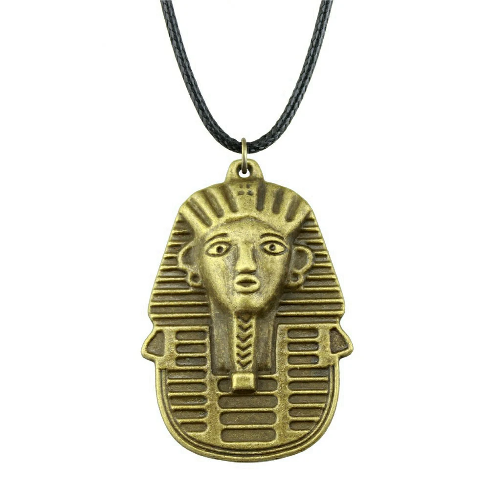 Neck Pendants New Year'S Day Necklace Leather Chain 45Cm Boho Necklace Chief Pharaoh