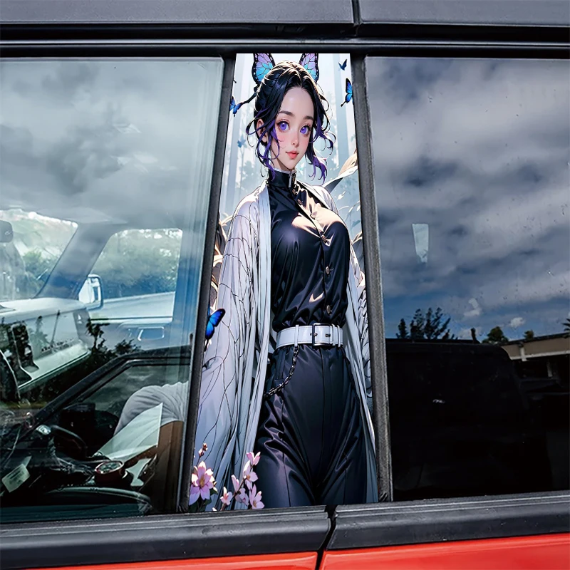 

2 pieces of automotive B-pillar stickers Shinobu Kocho Protective film, PVC material film