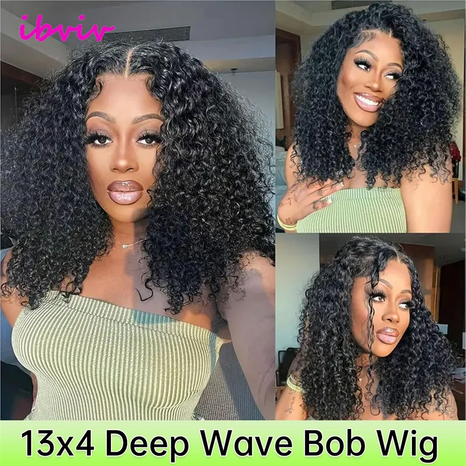 Wig Rambut Asli Vietnam Model Bob 13x4 dengan Lace Frontal, Tekstur Keriting Kinky Double Drawn, Kepadatan 250, Ukuran 14 16 18 Inch, Tersedia dalam Model Basah dan Bergelombang, Sedang Diskon