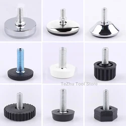 Metal Furniture Legs Anti-slip Base M6 M8 M10 Screw Table Chair Cabinet Leg Pad Adjustable Leveling Feet Leveler
