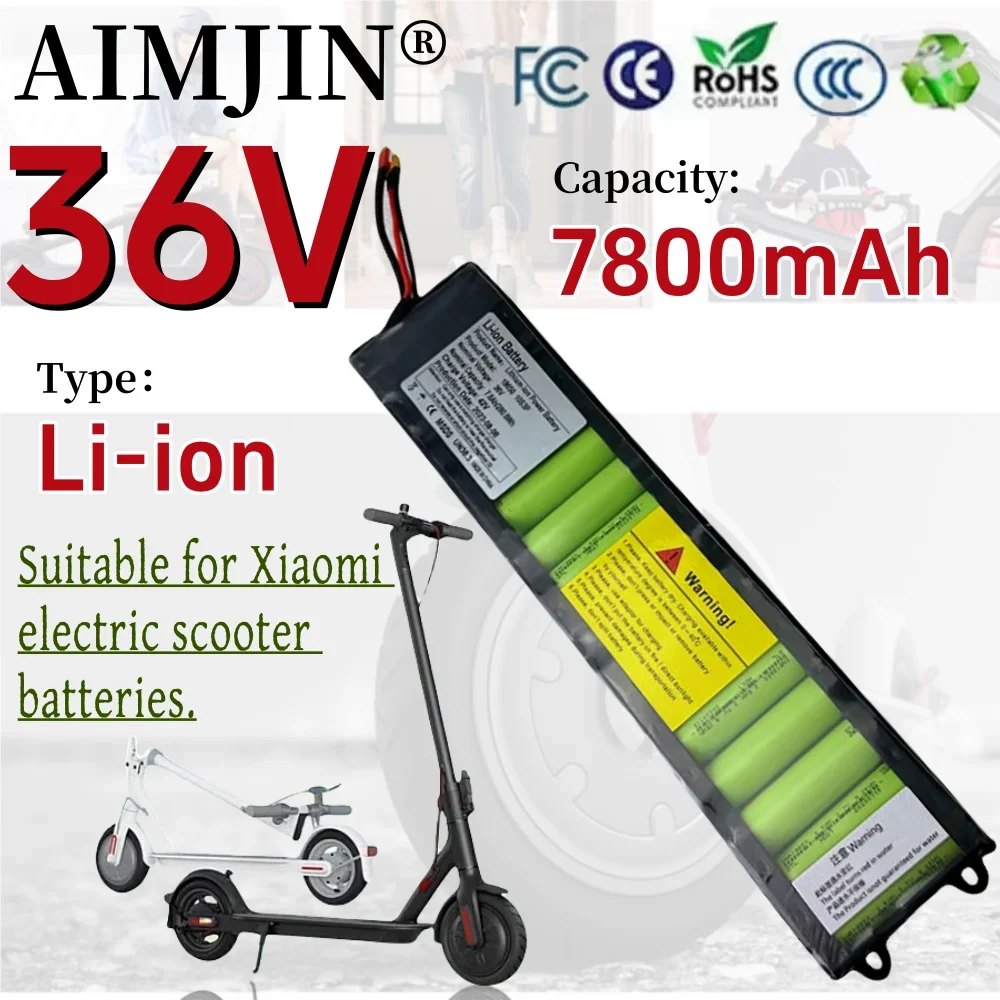 

36V 7800mAh Li-ion Rechargeable Battery SM and XT30 Connectors Built-in BMS Protection For XiaoMi M365 Electric Scooter Batterie