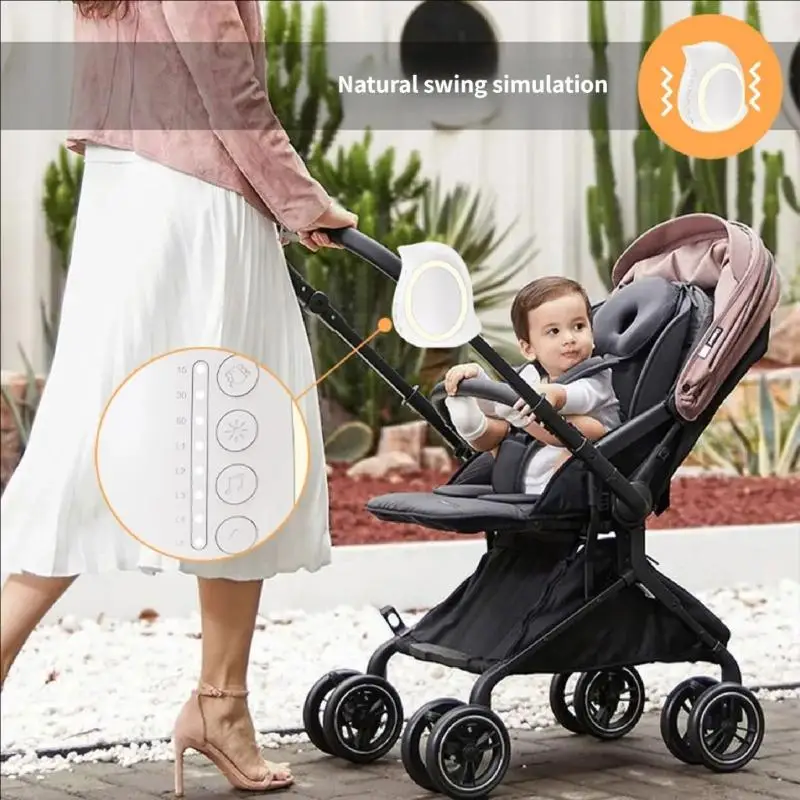  Adjustable Speed Baby Sleep Soother Aid Portable Strollers Pushchair Rocker Rechargeable Rocker with White Noise Sound