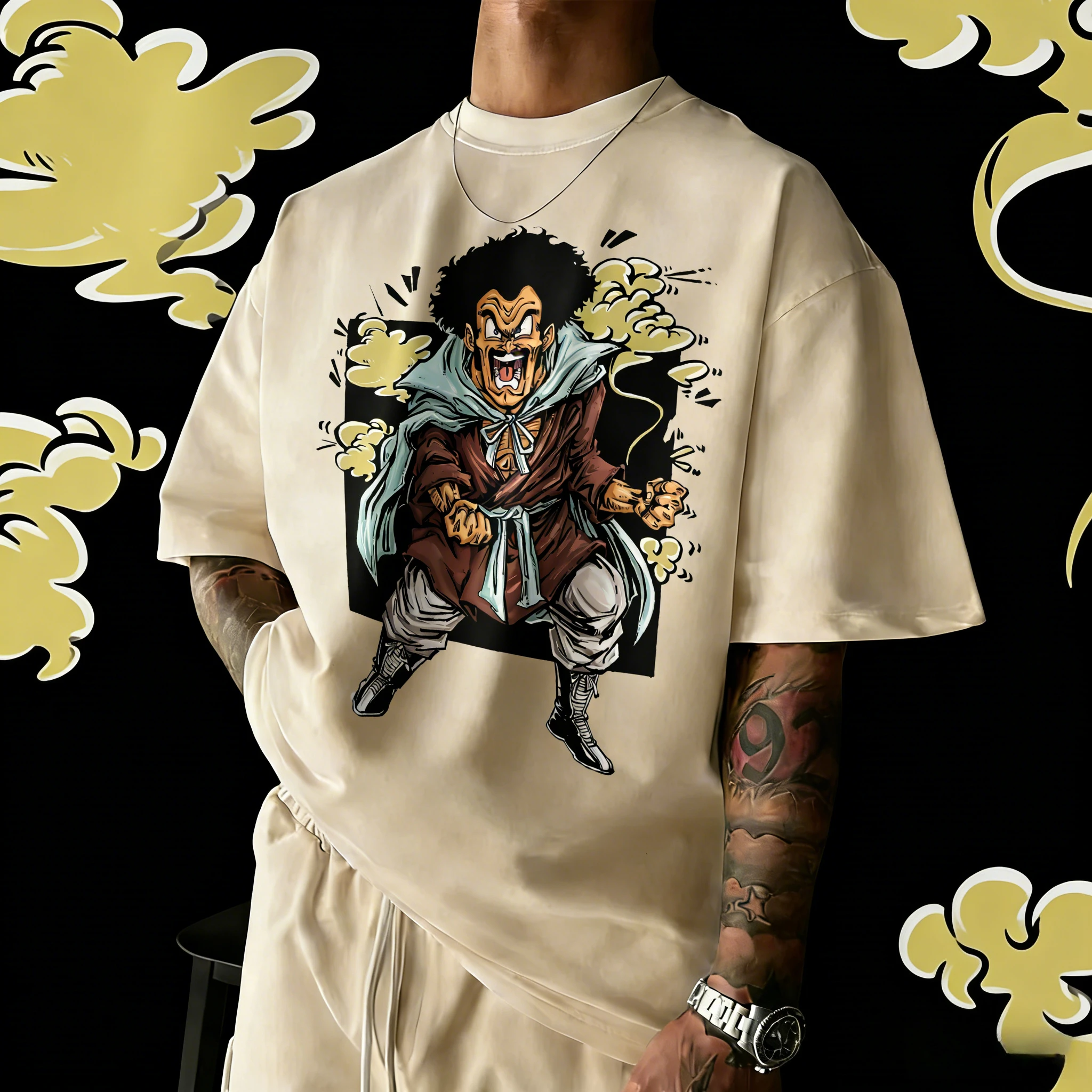 

Новая летняя футболка 2026 года к 40-летию Dragon Ball, с принтом аниме «Мистер Сатан», 100% хлопок, увеличенный размер, повседневная уличная одежда, унисекс