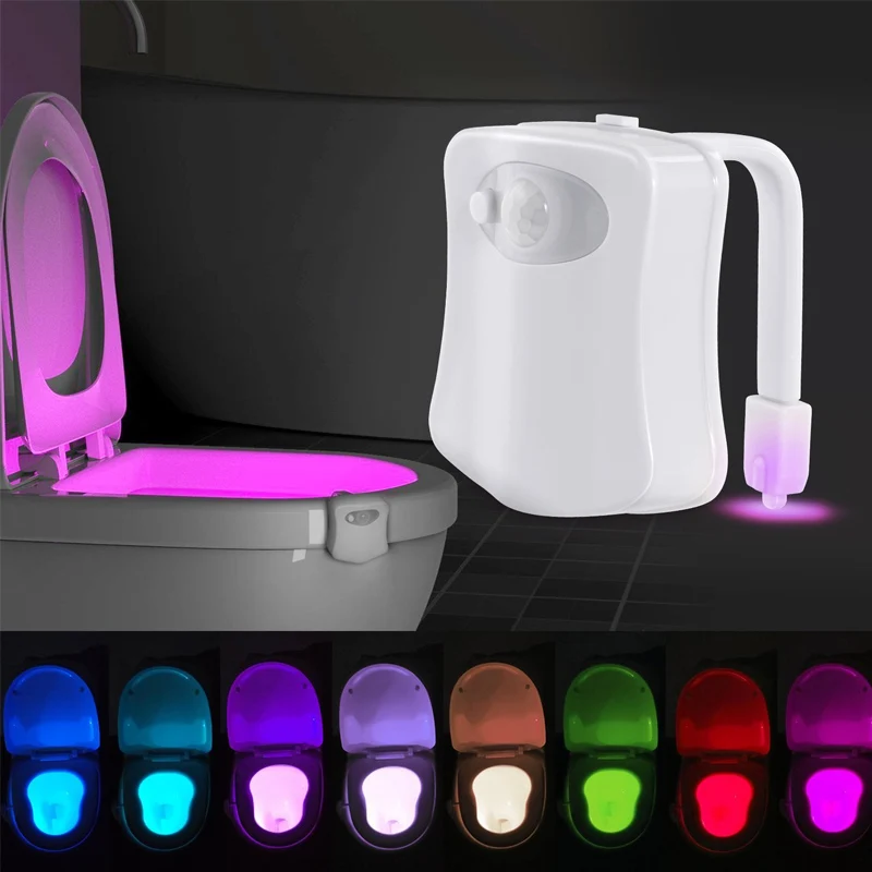 

Nieuwe 8 Kleur Backlight Voor Toiletpot Wc Toilet Seat Verlichting Met Motion Sensor Smart Badkamer Wc Nachtlampje Led wc Licht