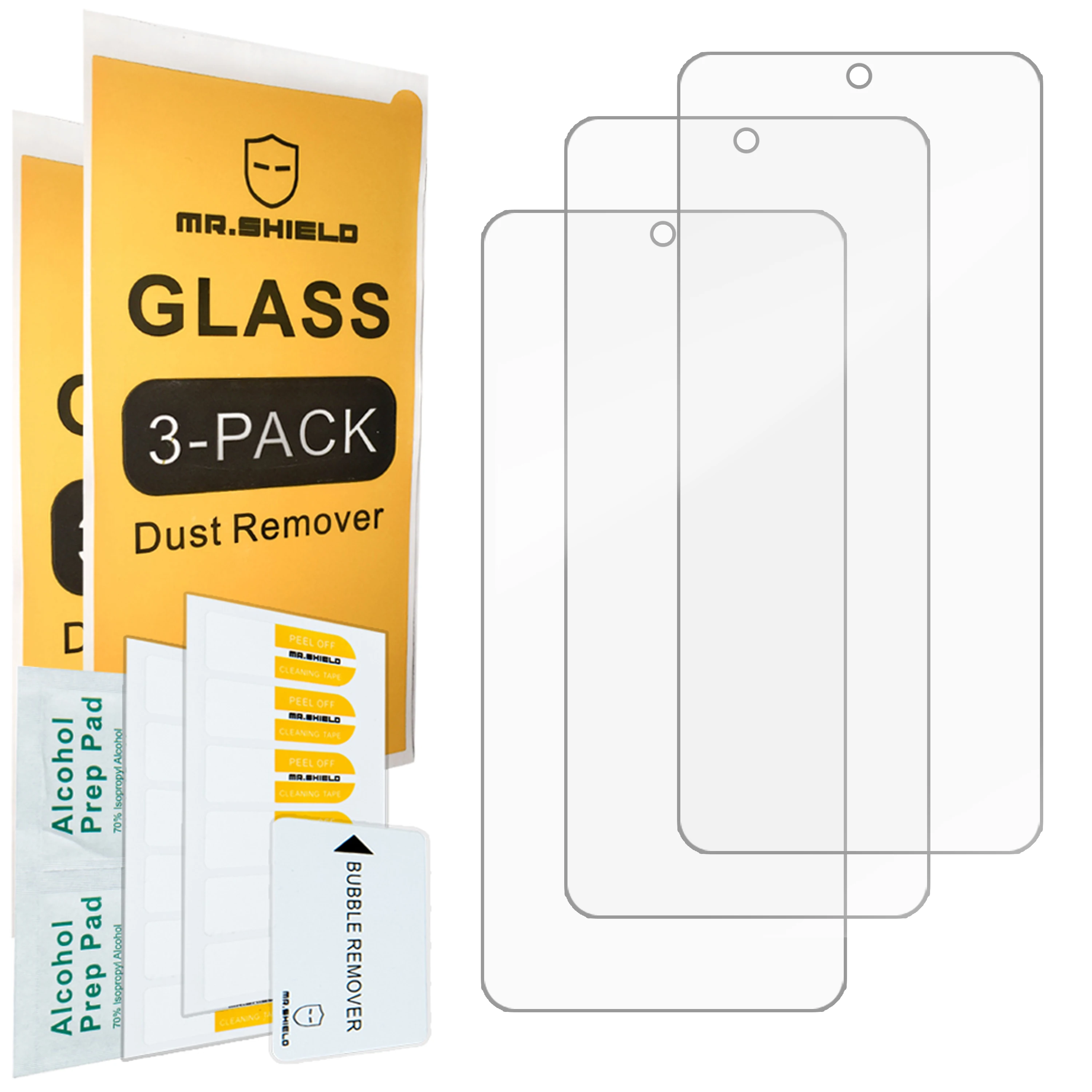 Mr.Shield [3-Pack] Screen Protector For Motorola Moto G84 5G [Tempered Glass] [Japan Glass with 9H Hardness] Screen Protector