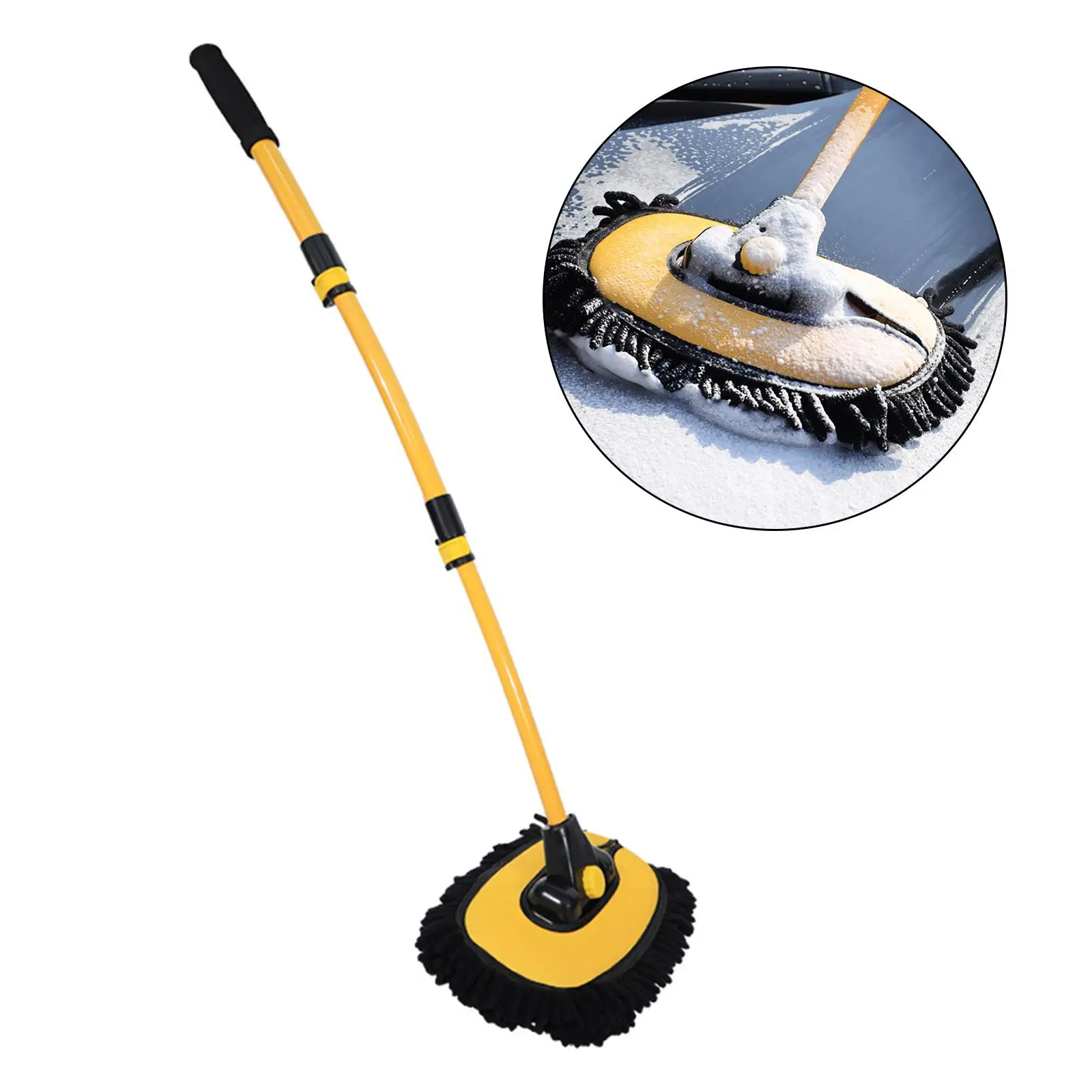 Telescoping Car Wash Brush Mop Long Handle Car Cleaning Brush Car Accessories Car Washing Tools Long Handle Mop for Car Trailer