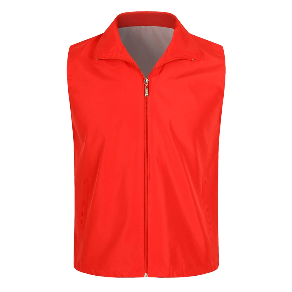 Men Women Traveler Outdoor Vests Jacket Solid Lapel Sleeveless Zip Workwear Fishing Waistcoats Outwear Vest Tops For Unisex