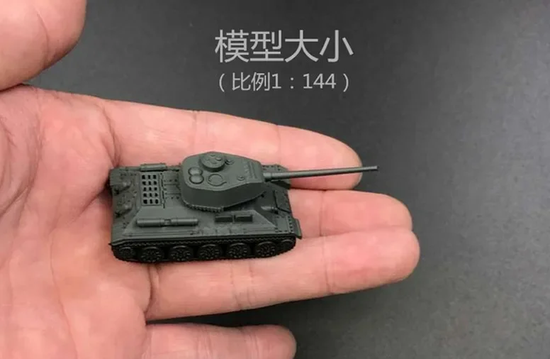 1/144 Mini Assemble Tank Tiger Panther T34 AMX-30 Sand Table Scene Military Thumb-assembly 4D Model Toy Collection