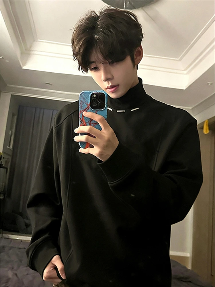 

Мужская зимняя термофутболка с высоким воротником из вельвета, утепленная, с широкими плечами, для ношения под одеждой