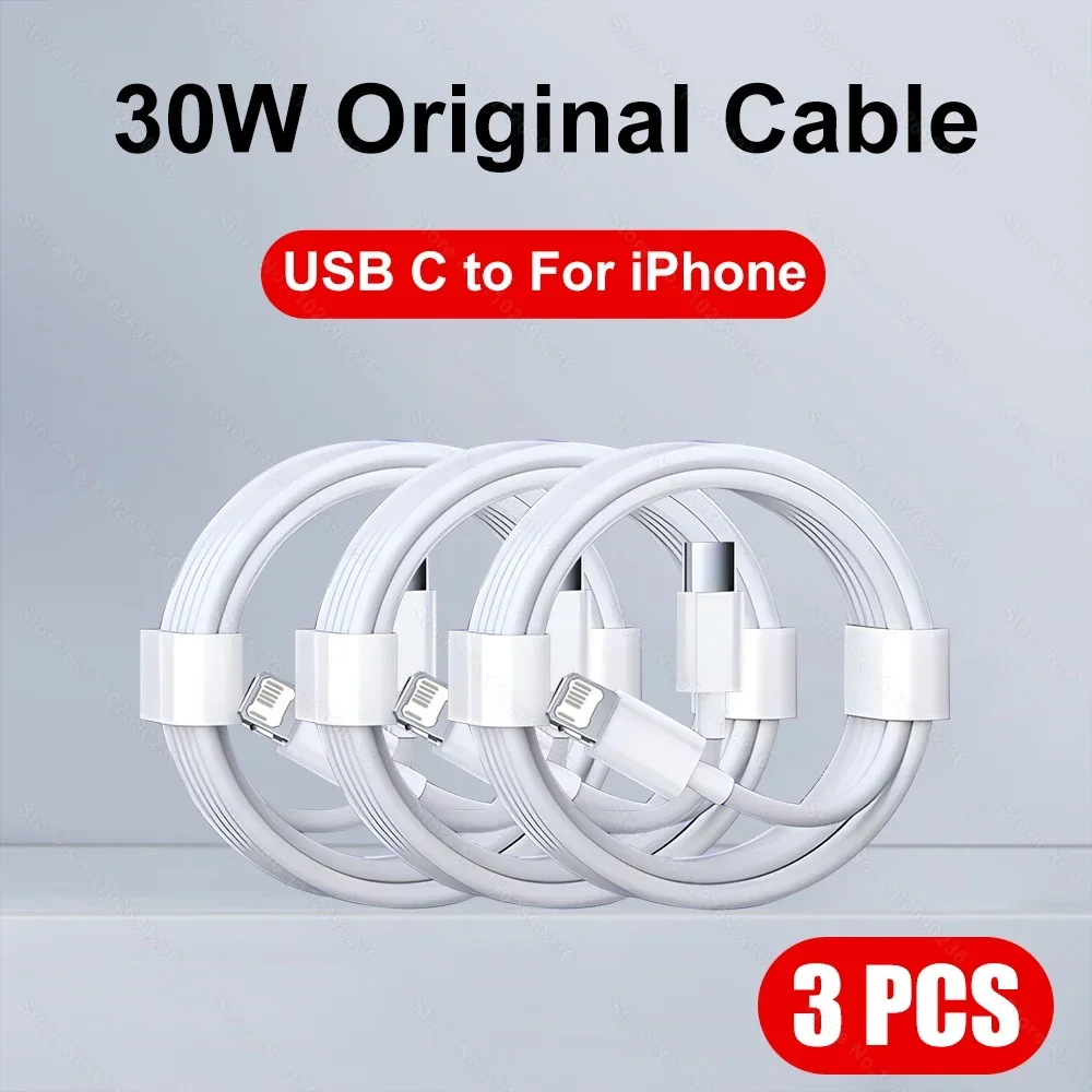 5-1 Stück 30W Schnellladekabel für iPhone 13 12 11 14 Pro Max Mini USB-C-Kabel für X XR XS MAX 7 8 14 Plus 6 Zubehör