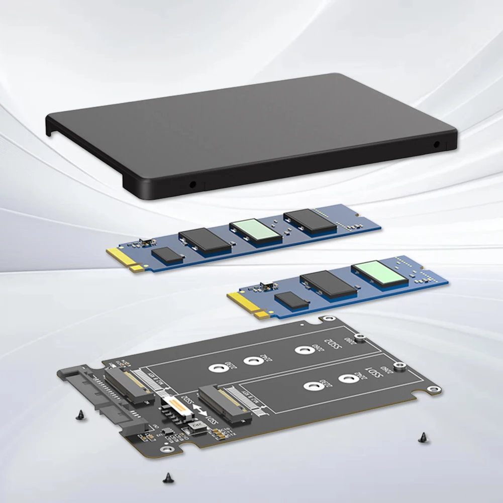 المزدوج M.2 B مفتاح NGFF SSD إلى 2.5 SATA III محول M.2 SATA محول 6Gbps المزدوج NGFF B مفتاح M.2 SSD بطاقة سائق خالية مع الضميمة #5
