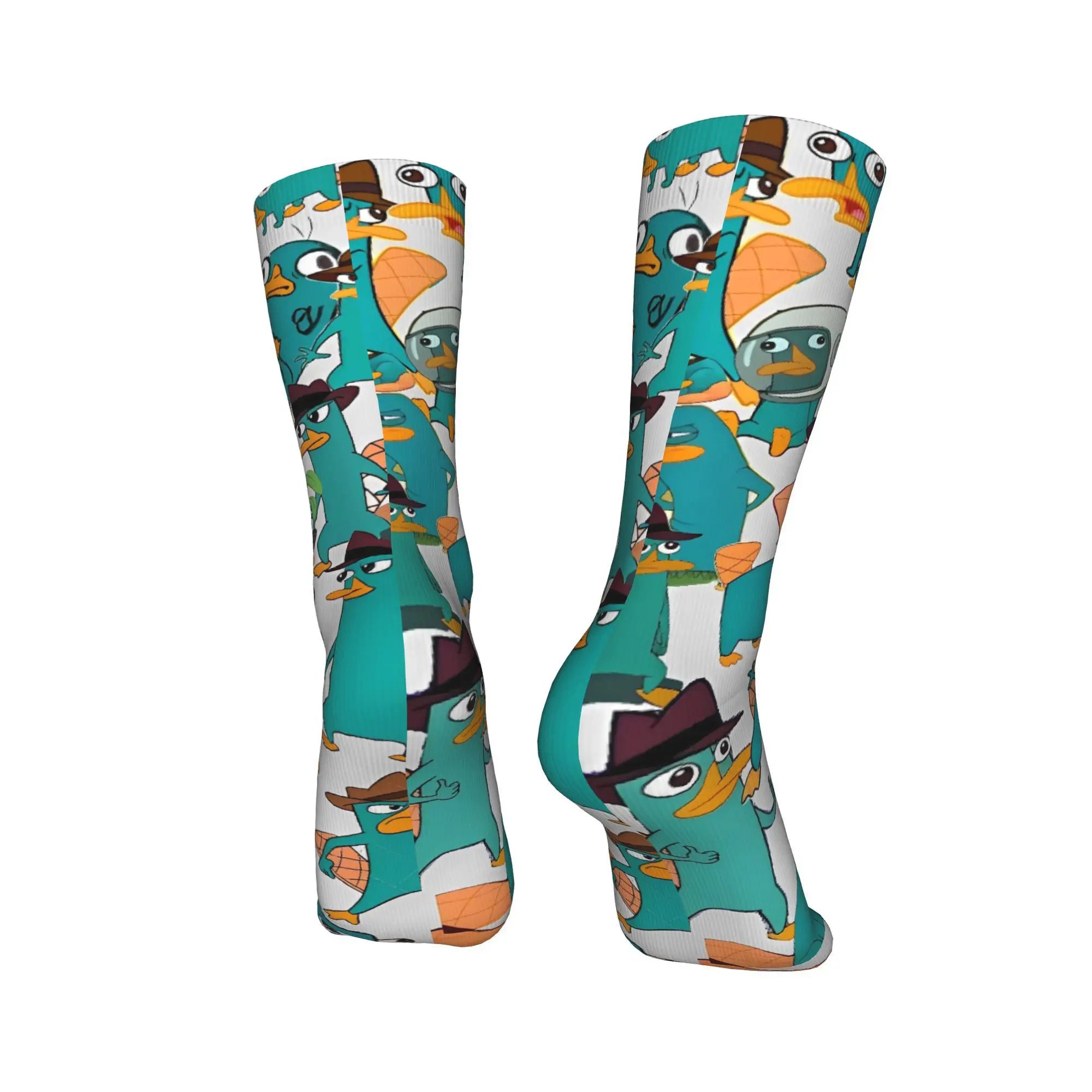 Skarpety Perry the Platypus, personalizowane skarpety, antypoślizgowe skarpety damskie i męskie, średniej grubości, miękkie, zimowe, gotyckie skarpety rowerowe