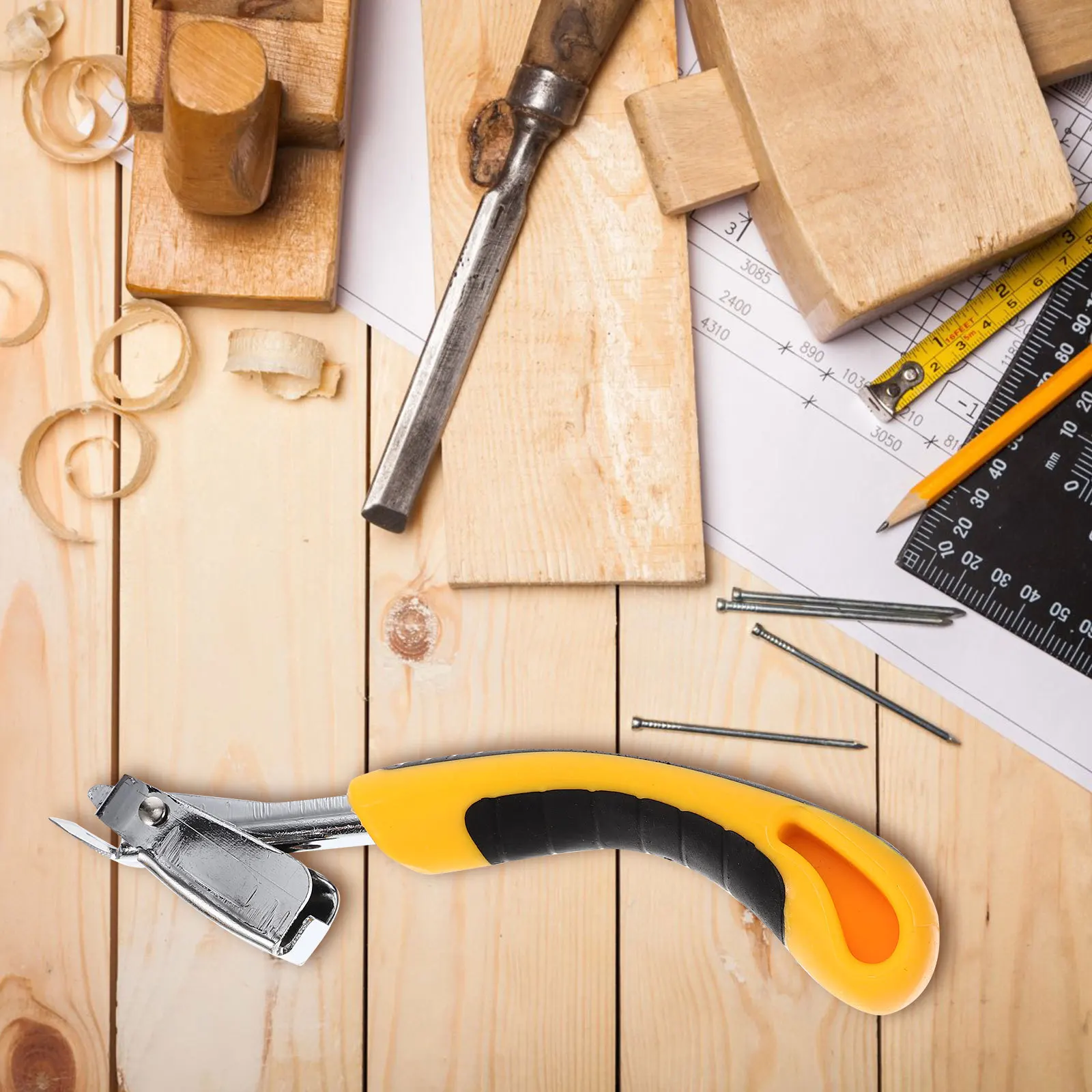 Estrattori per chiodi per rimozione punti metallici da 3 pezzi Strumenti portatili in plastica in acciaio inossidabile per rivestimenti per tappeti Framori per coperture per pavimenti in legno