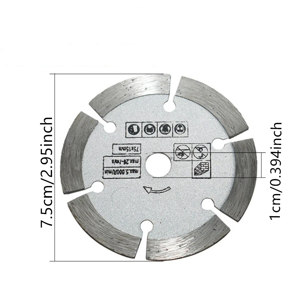 7Pcs Procut3-Inch Circular Saw Blade Set with 75mm Grinding Disc - Durable Steel Structure, Including Chain Saw Disc Blades, Me