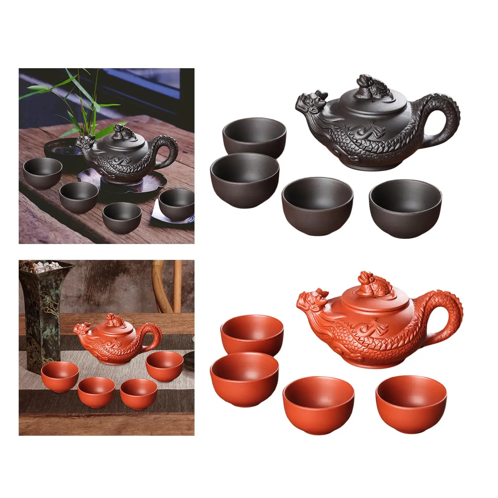 طقم شاي الكونغ فو إبريق الشاي المساعد على التحلل مجموعات المحمولة لوازم حفل الشاي إبريق الشاي ومجموعة أكواب لغرفة الشاي فندق السفر داخلي #4