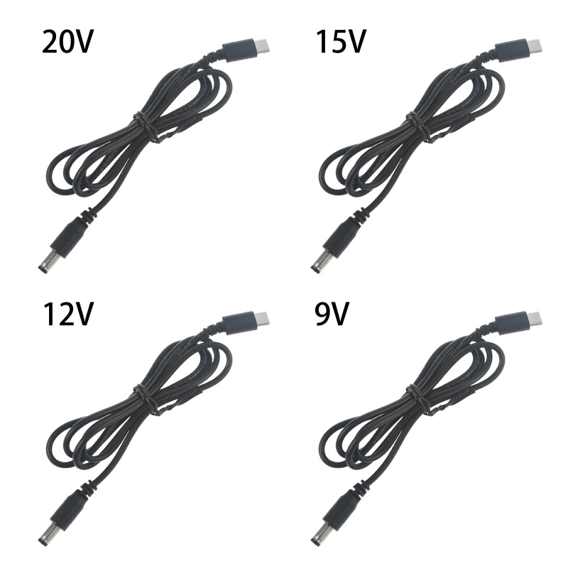 Câble d'alimentation USB C Type C pour routeur sans fil, haut-parleur à bande LED pour ordinateur portable, caméra de vidéosurveillance, PD à 9V, 12V, 15V, 20V, 5.5x2.1mm