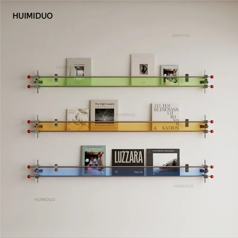 Acrylic Optical Axis Magazine Rack Bauhaus Designer Style Background Wall Decoration Wall Mounted Display Rack Book