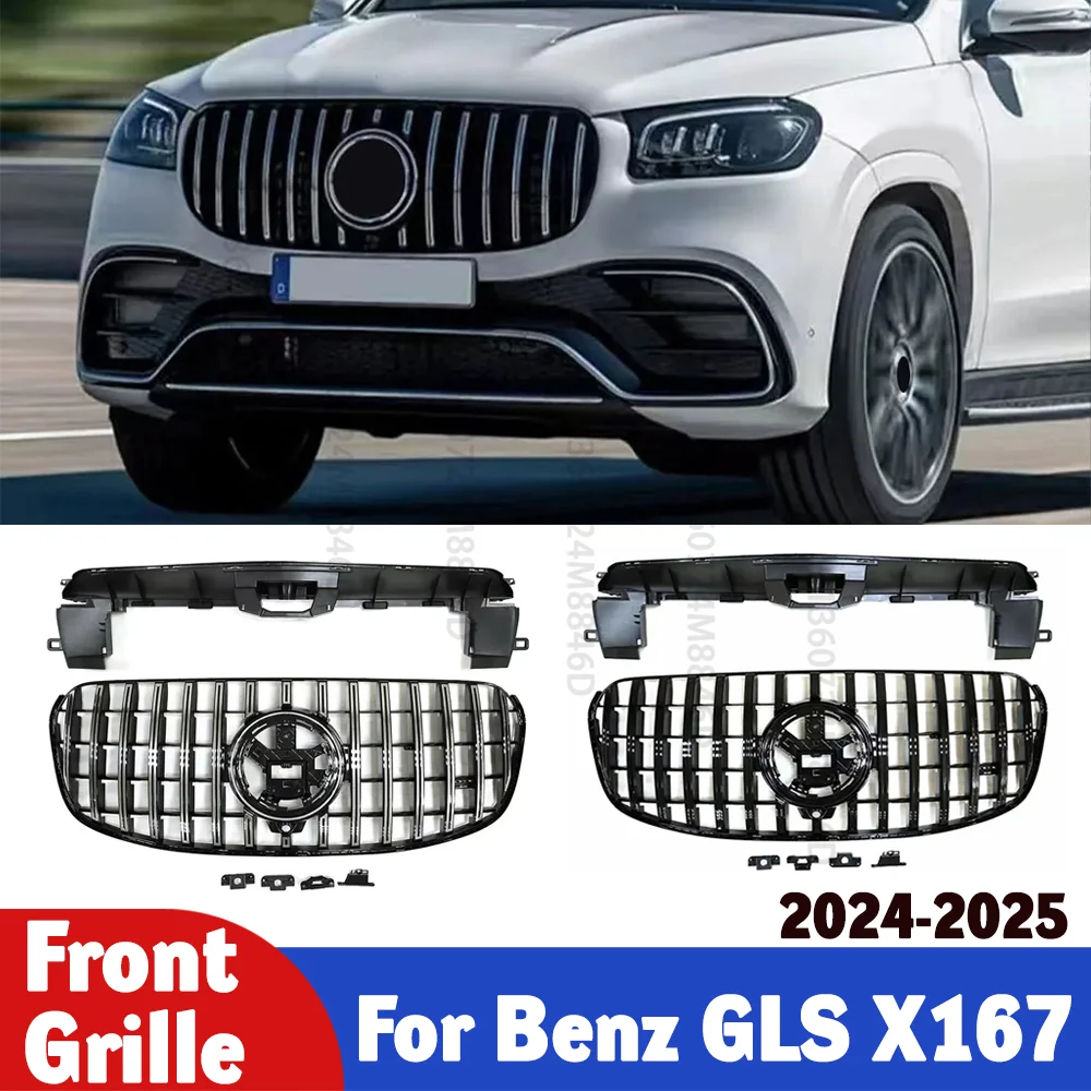 

For Mercedes Benz GLS X167 Front Bumper Grill 2024 2025,Panamericana AMG Style Car Styling Modification