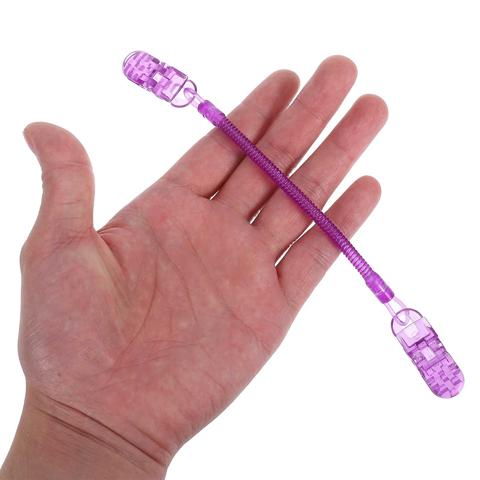 

6pcs Windproof Hat Clips Candy Color Plastic Spring Neck Chain Decorative Craft Chains for Hanging Hat Straps