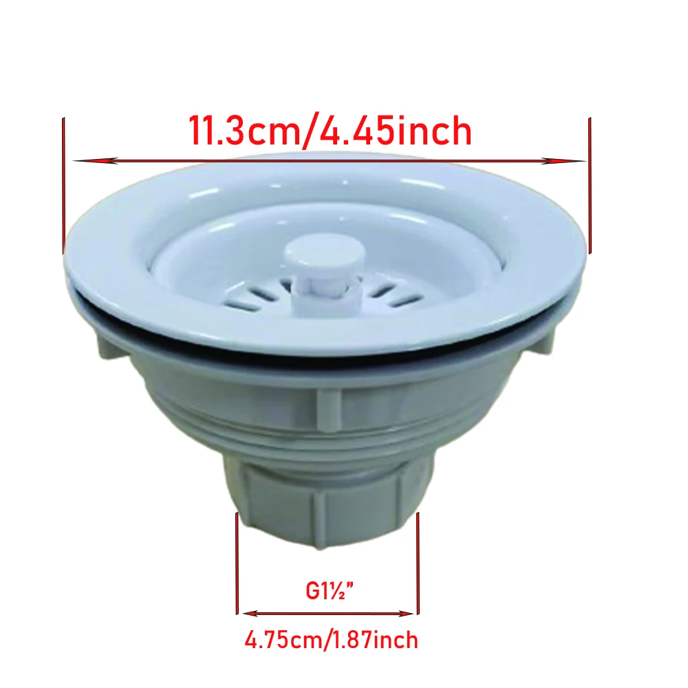 11.3cm White Color Kitchen Sink Plug ABS Sink Filter Sink Drainer Stopper White Strainer 3-1/2 strainer Dish Drainer