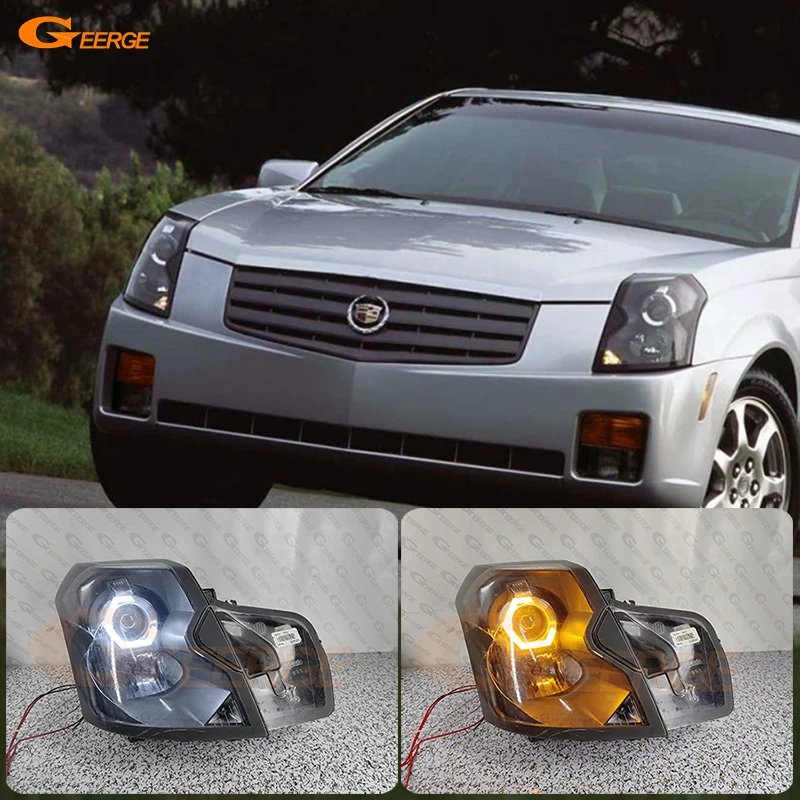 

For Cadillac CTS 2003 2004 2005 2006 2007 Ultra Bright Day Light Turn Signal Cotton Hex LED Angel Eyes Kit Halo Rings