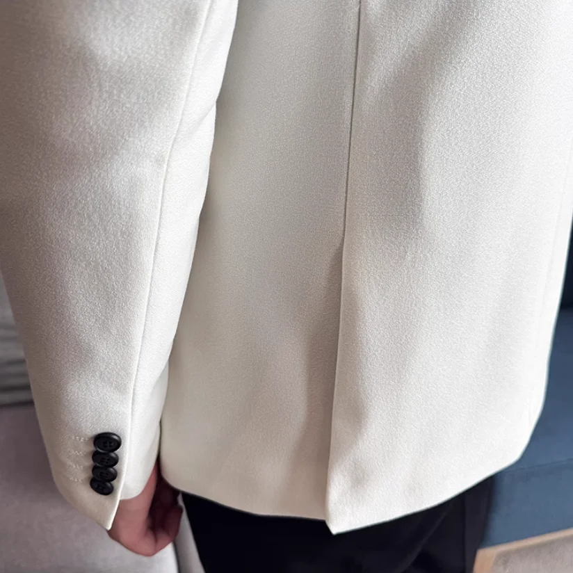 2025 New Men Formal Business Social Suit Slim Fit Jacket Male Spring Autumn Trendy Solid Color Simple Leisure Brand Blazer Coat