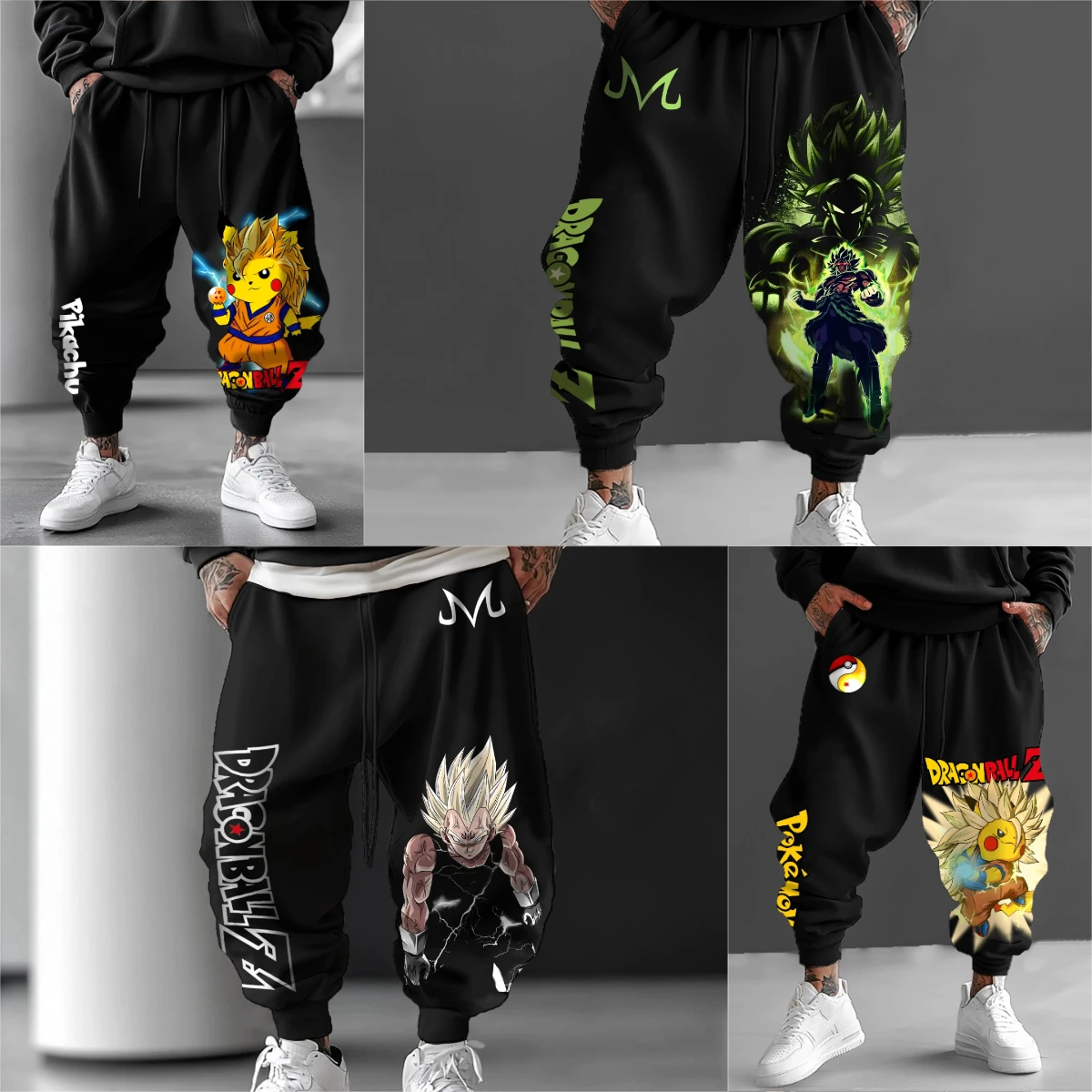 

202-летние и осенние мужские повседневные брюки Dragon Ball Collaboration для спорта и поездок на работу, бестселлеры из чистого хлопка с принтом