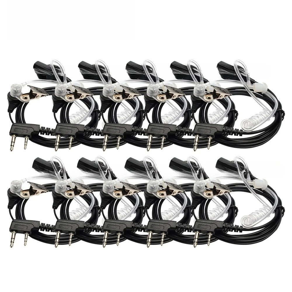 

10pcs Zastone Air Acoustic Tube Earpiece Earphone Headphone Microphone for Ham CB Radio PMR446 Baofeng Zatone Walkie Talkie