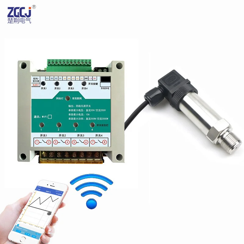 24VDC mbar wifi regulator ciśnienia z czujnikiem ciśnienia 1 wyjście przekaźnikowe aplikacja na telefon zdalnego sterowania miernik ciśnienia mbar