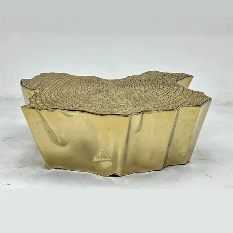 Creative metal light luxury high-end villa living room irregular artistic coffee table