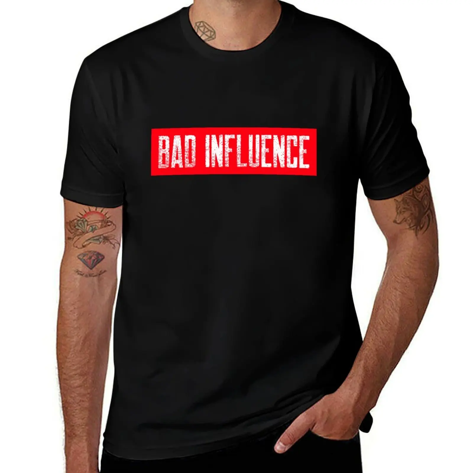Bad Influence Stamp T-Shirt Fitness Training Breathable Tee