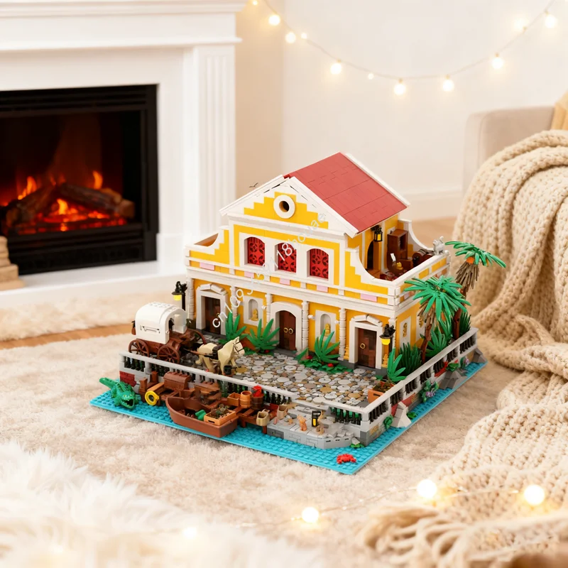 3843 قطعة MOC هافانا منزل القراصنة العالم 4 القراصنة نموذج هدايا عيد الميلاد اللبنات العمارة لتقوم بها بنفسك اللعب فكرة الطوب الاطفال #1