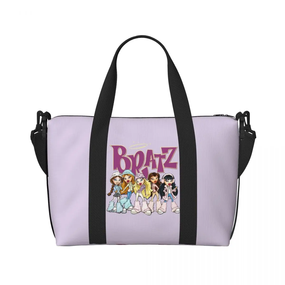 Custom Large Bratzs Doll Tote Bag Women Tv Movie Cartoon Shoulder Shopping Gym Beach Travel Bag