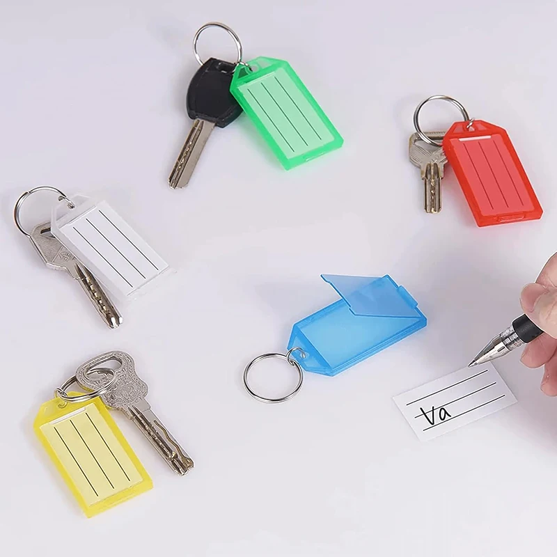 

30~100pcs Keychain Key Tags Label Colorful Plastic with Split Ring for DIY Numbered Name Baggage Tag ID Label Name Tags TMZ