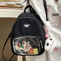 New Nylon Harajuku Backpack PVC Pocket Transparent Doll Bag Japanese Style JK Uniform Bag