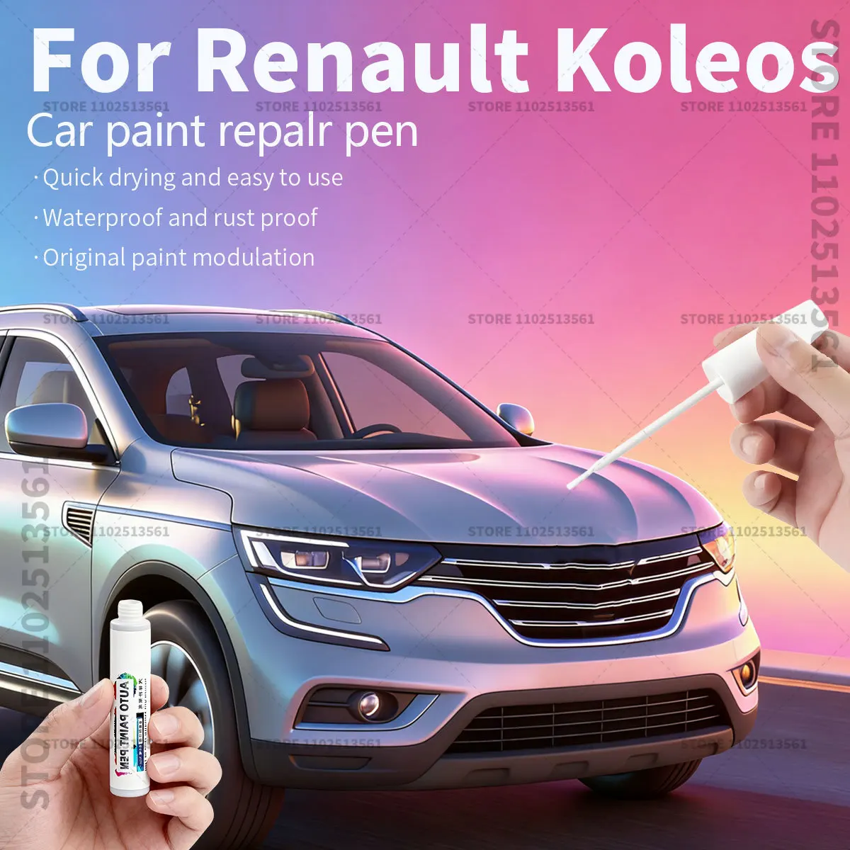 

Для Renault Koleos 2007-2025 X84 HFM ручка для ремонта краски Touch Up средство для удаления царапин DIY автоаксессуары черный, белый, серебристый, серый, красный