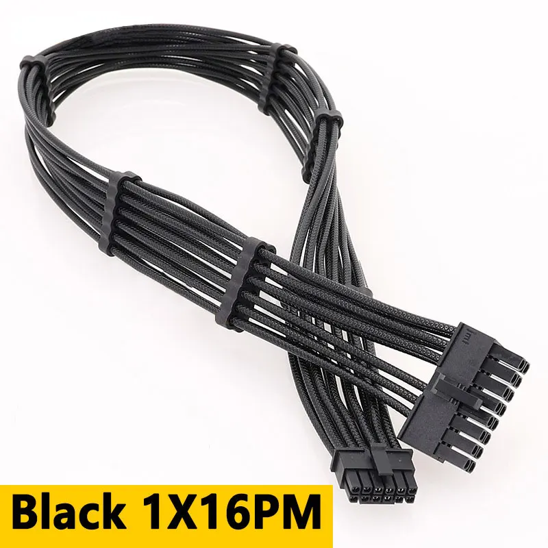 

8-Pin Male PCIE 5.0 12VHPWR Graphics Card Cable 16AWG 60CM 16-Pin (12+4) Adapter Cable for Antec HCP-1300 Power Supply