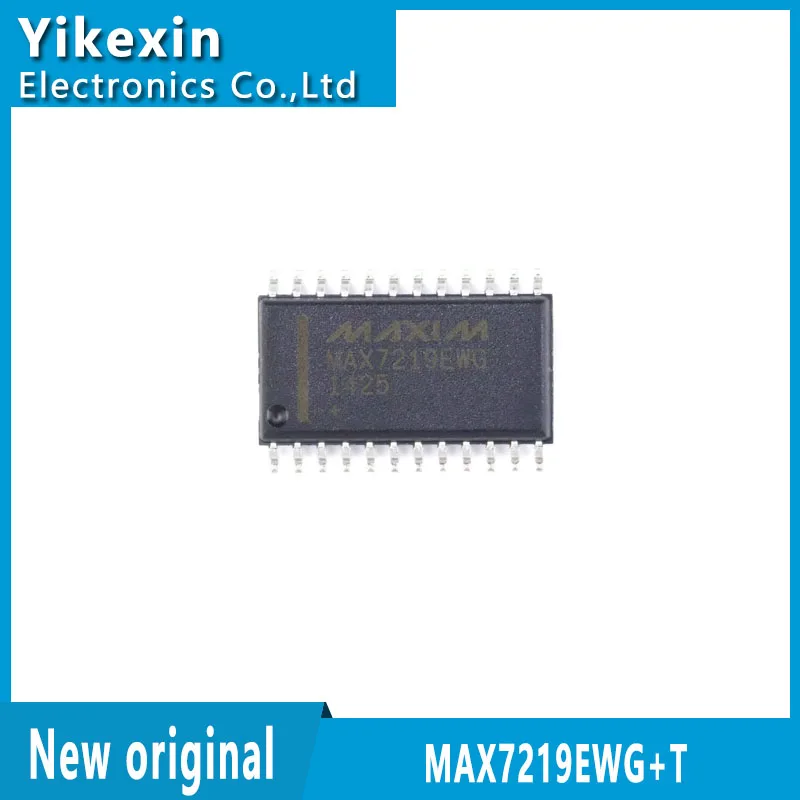 MAX7219EWG + T SOIC-24 رقاقة تشغيل LED أصلية جديدة 8 أرقام SPI واجهة رقاقة